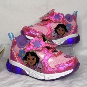 Dora The Explorer Infant Toddler Light Up Shoes Size 6c Girls Kids Sneakers NWT